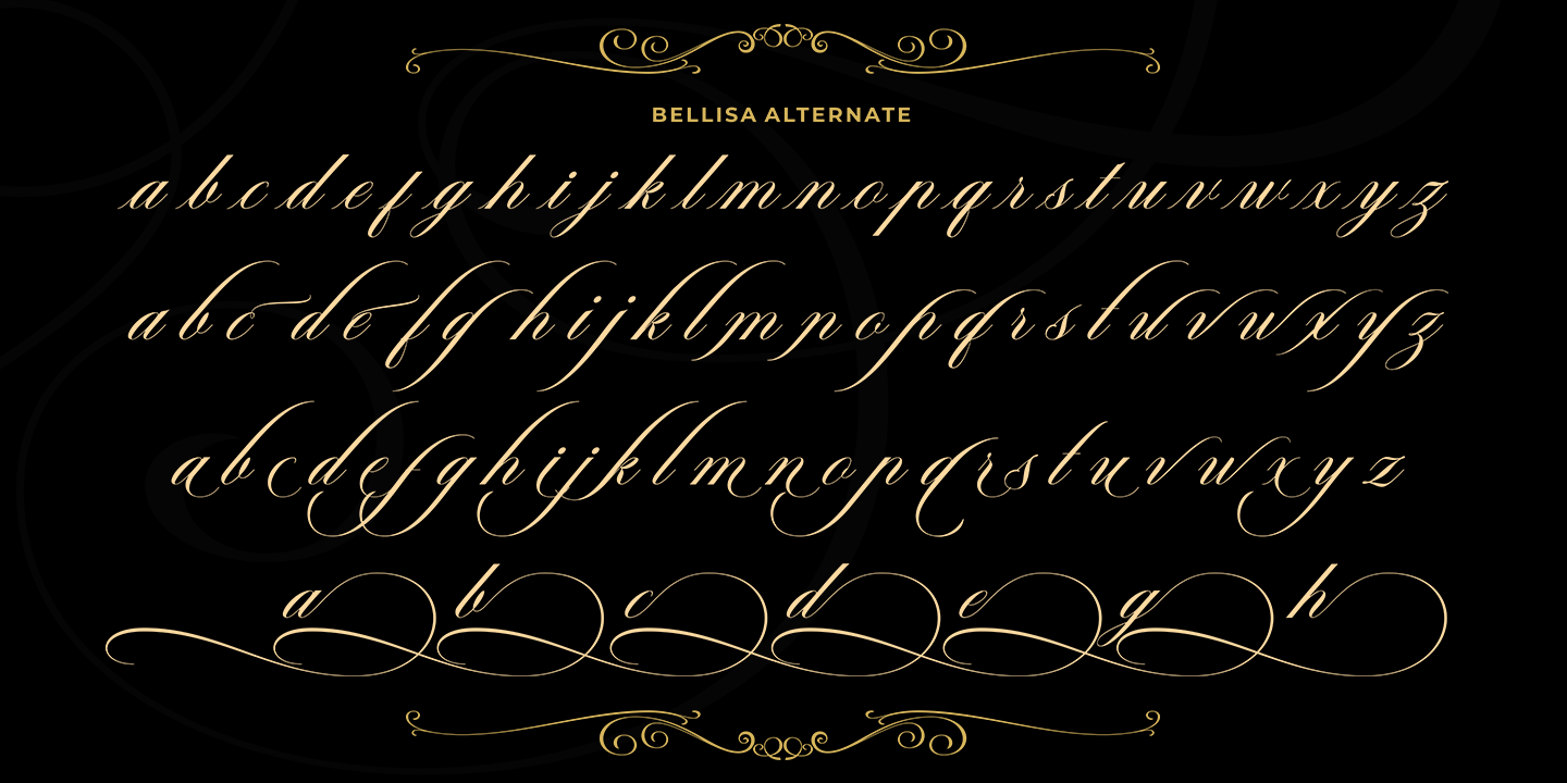 Przykład czcionki Bellisa Script Ornamen